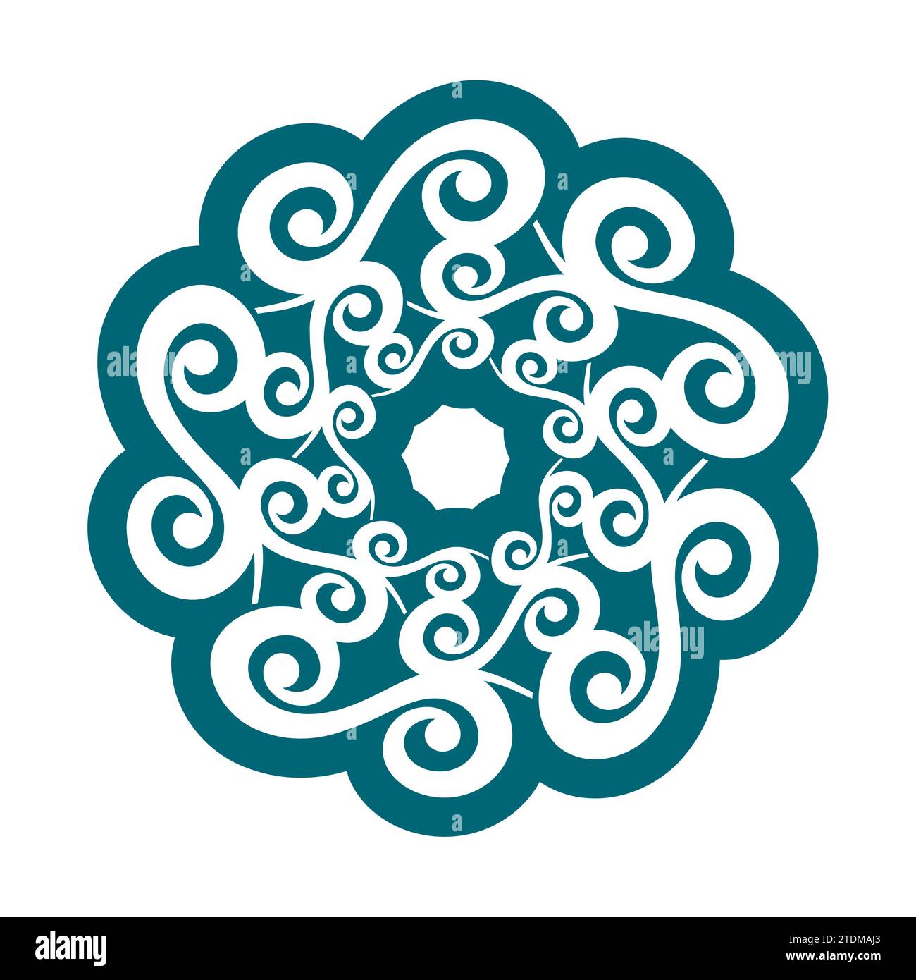 Art Nouveau spirals in a round shape Stock Vector
