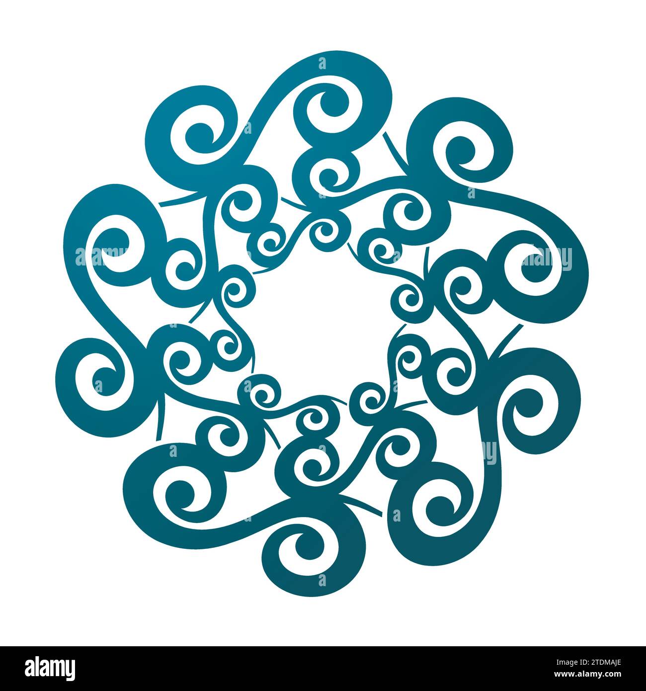 Art Nouveau spirals in a round shape Stock Vector