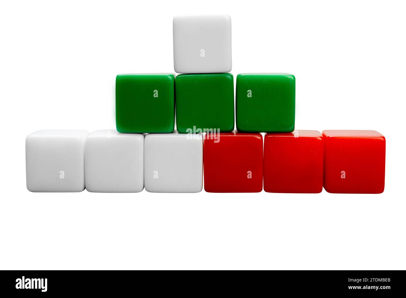 Closeup view of small cubes with up and down stairs pattern isolated ...