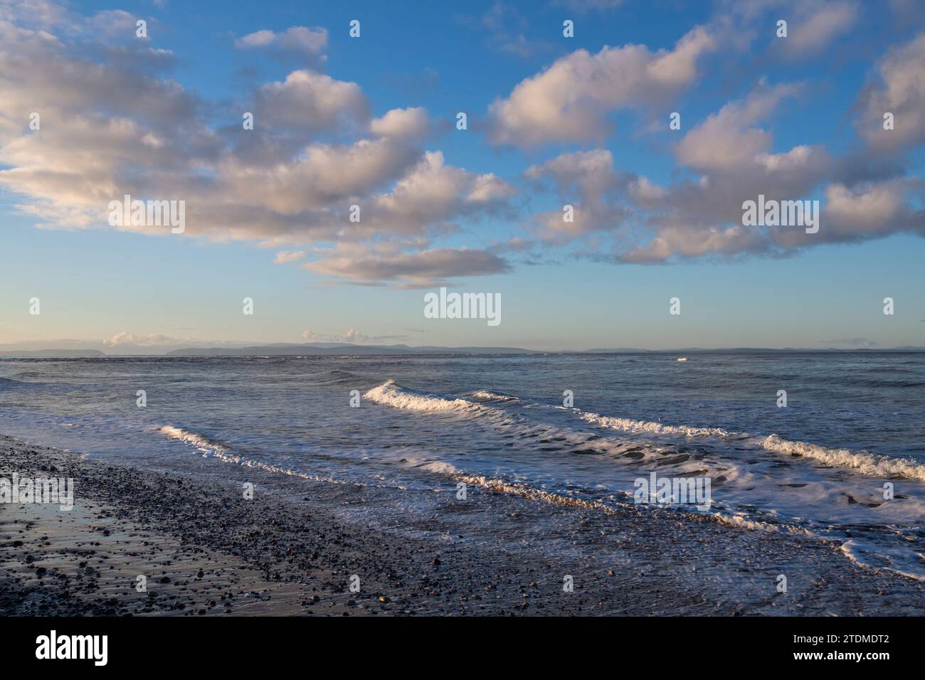 Waves in the north sea from Findhorn beach. Morayshire, Scotland Stock Photo