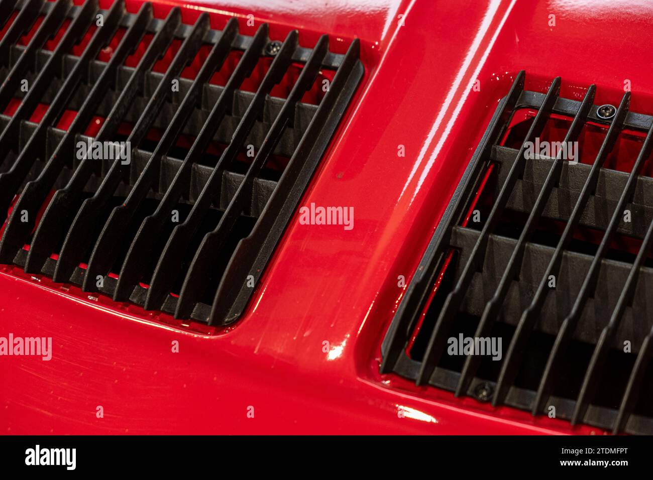 detail of a grille on the bodywork of an old car Stock Photo