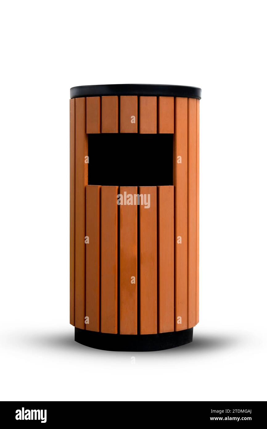 Trash bin isolated over a white background Stock Photo - Alamy