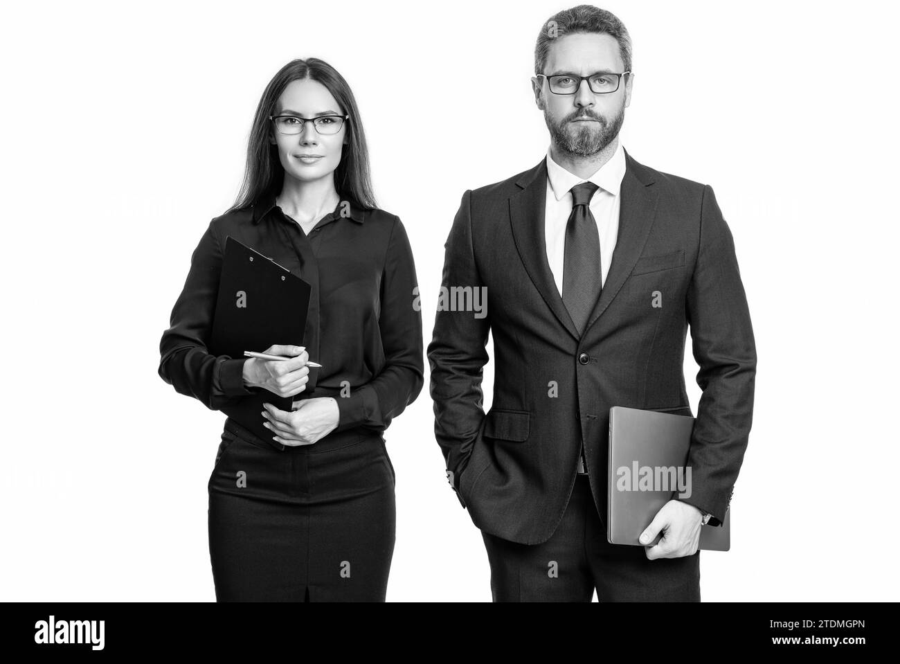 business secretary and manager isolated on white background. business ...
