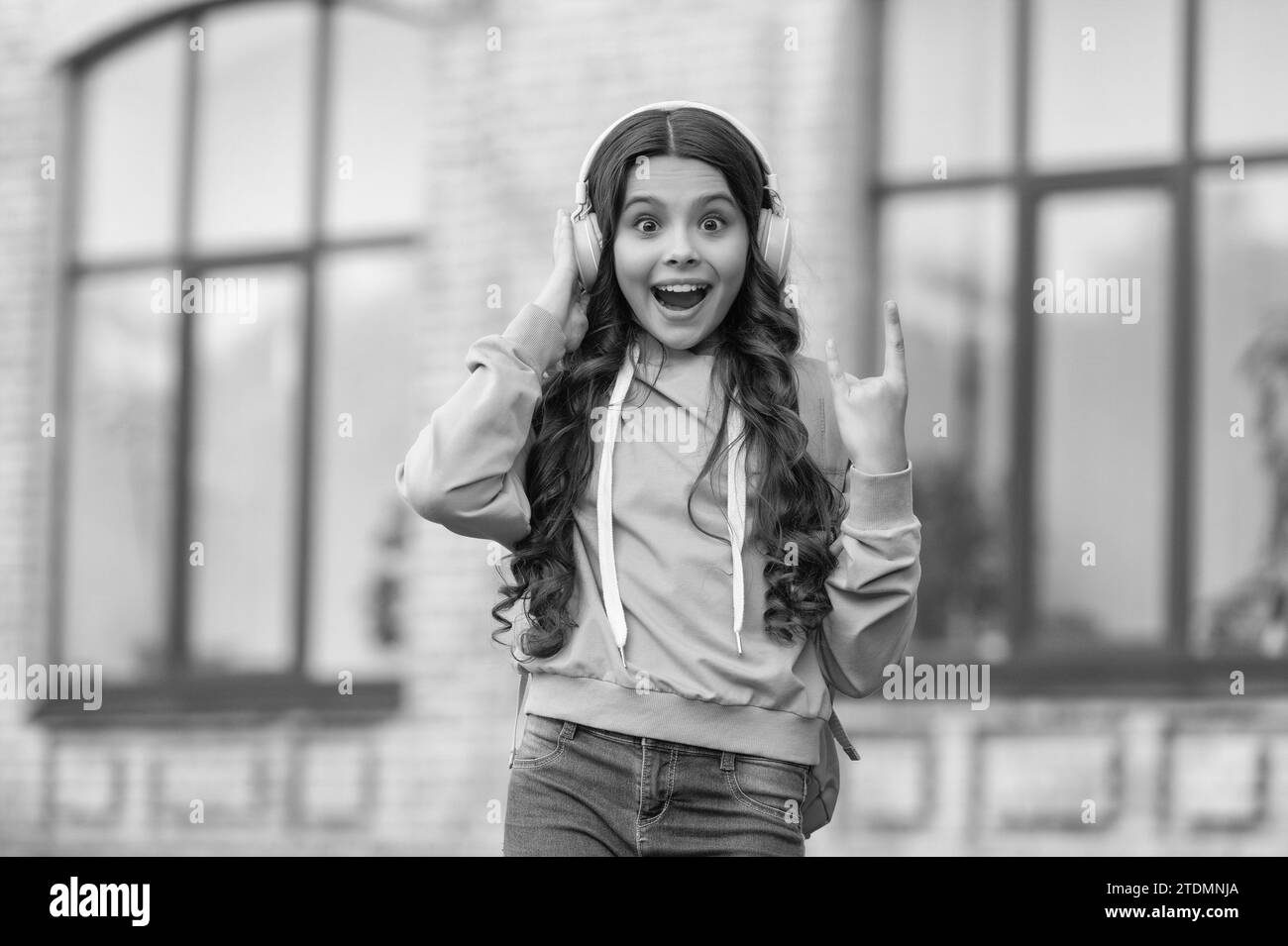 Teen girl outside school Black and White Stock Photos & Images - Alamy