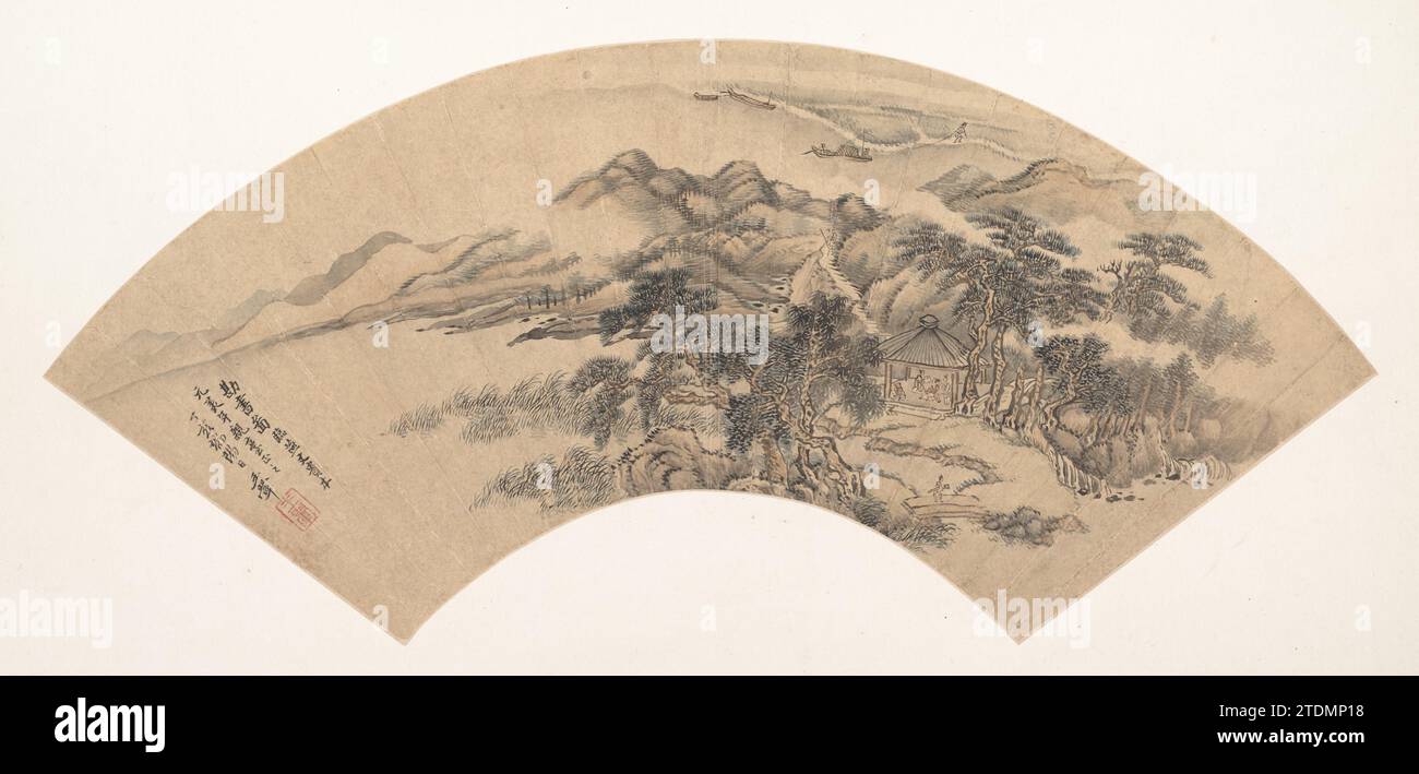 Landscape in the Style of Yan Wengui 1913 by Wang Hui Stock Photo Alamy