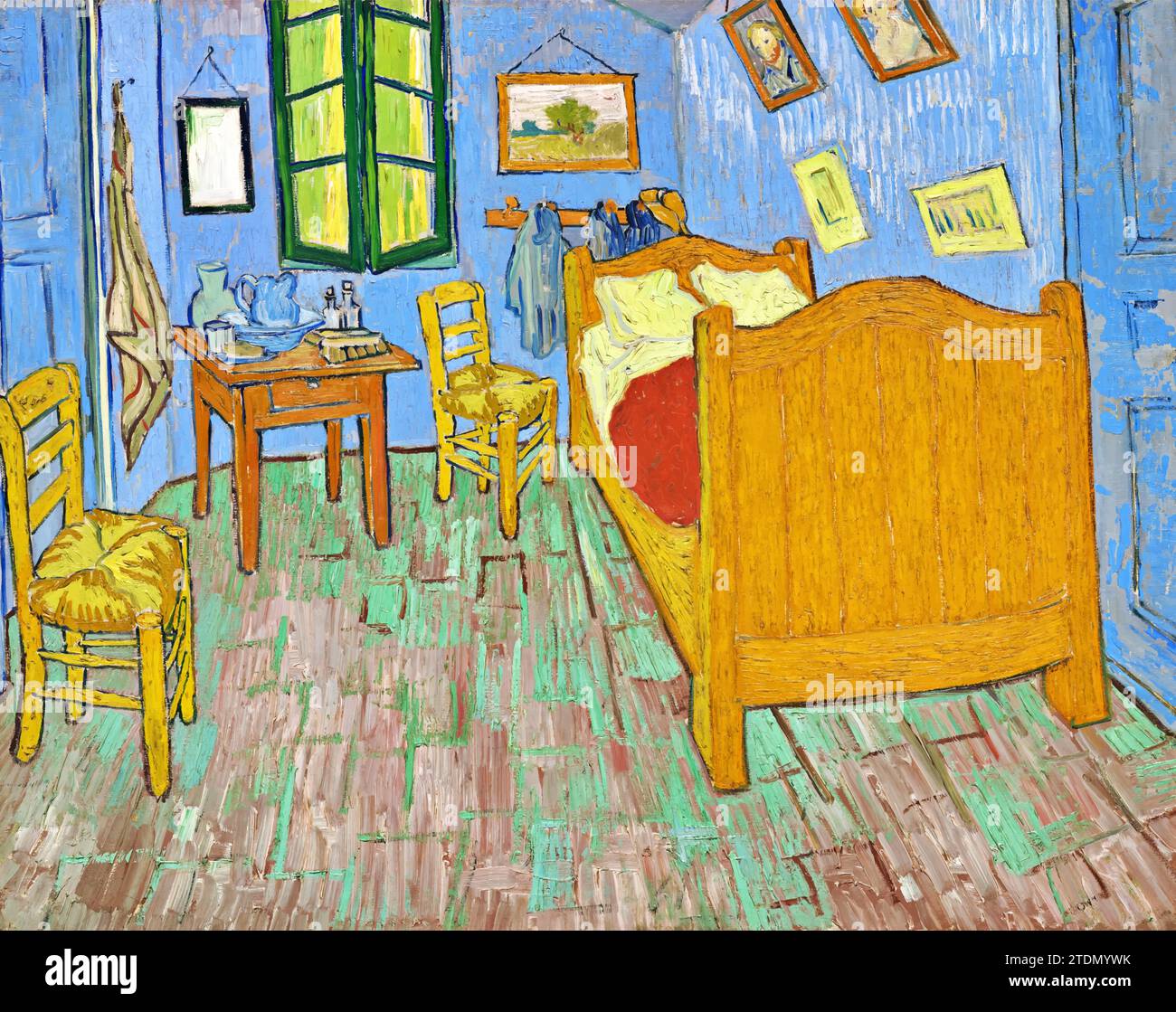 The Bedroom, 1889 (Painting) by Artist Gogh, Vincent van (1853-90) / Dutch. Stock Vector