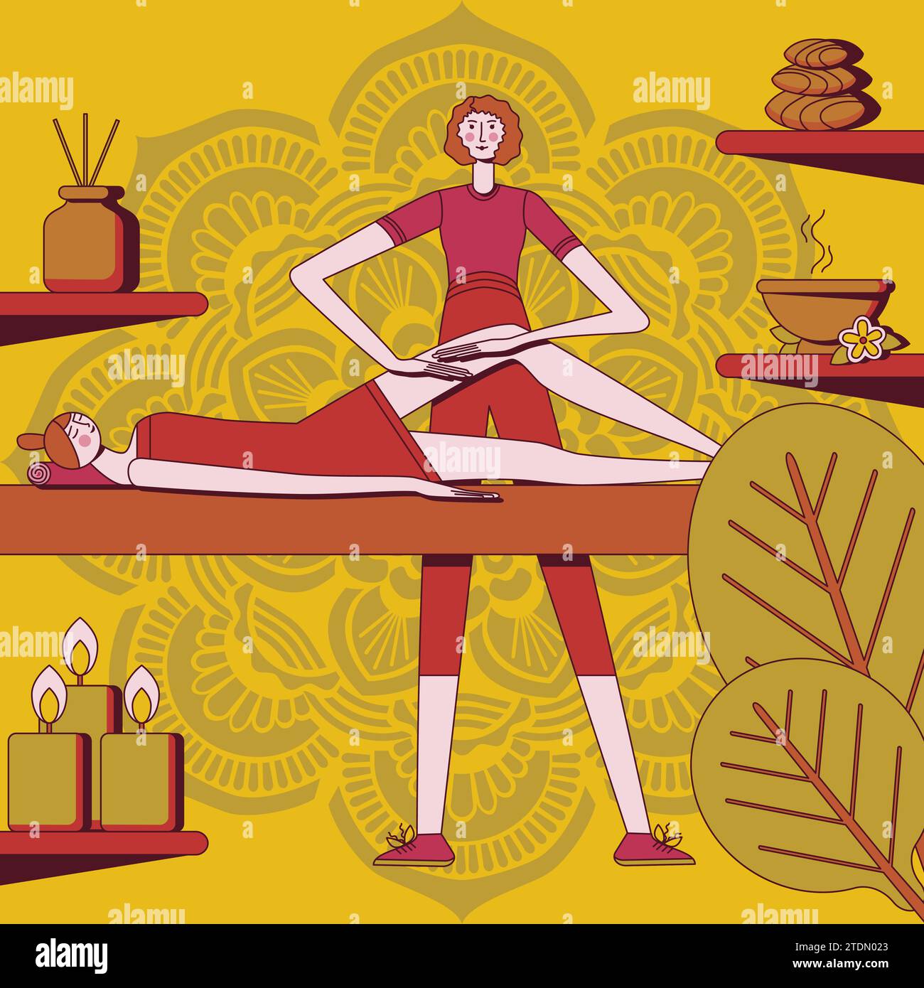 Anti cellulite massage with professional massage therapist in spa