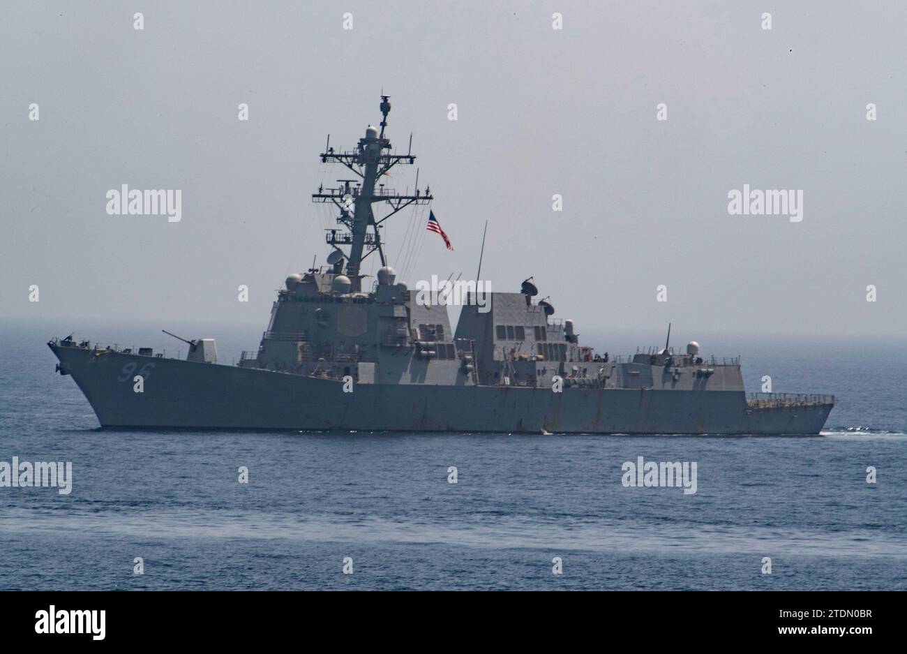 GULF OF OMAN - 14 June 2019 - File photo dated 30 August 2018 of the US Navy Arleigh Burke-class guided-missile destroyer USS Bainbridge (DDG 96) tra Stock Photo