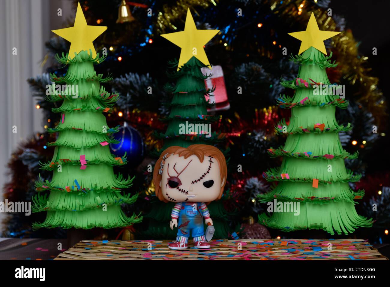 Funko Pop action figure of Chucky serial killer doll from horror movies