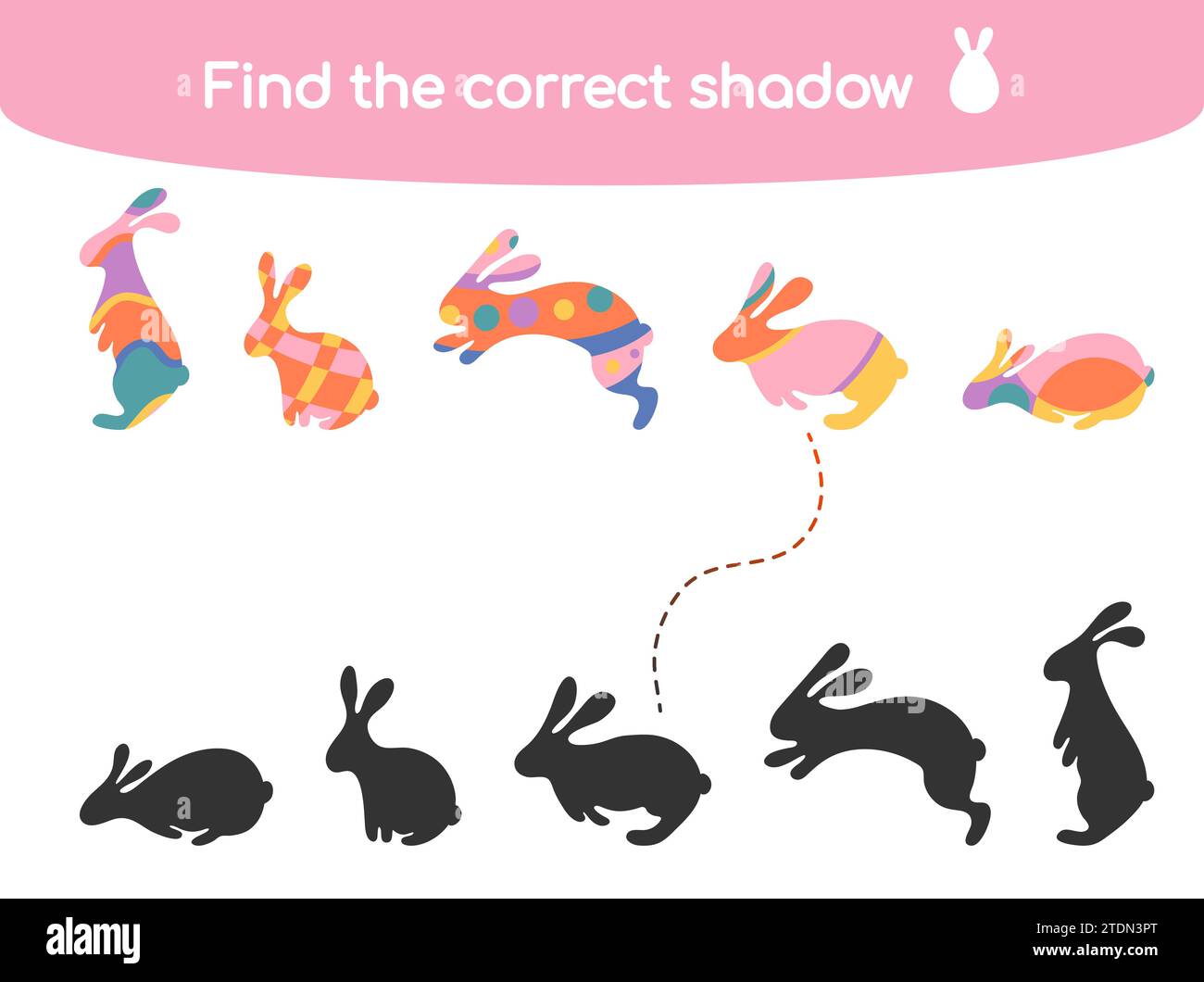 Find the correct shadow kids game vector illustration Stock Vector