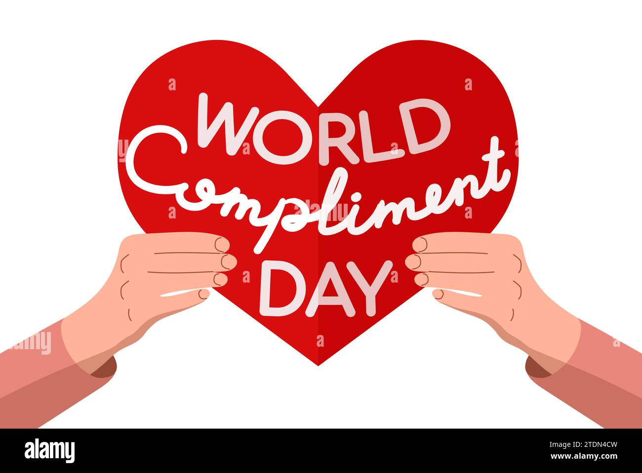 Word Compliment day with heart vector background Stock Vector