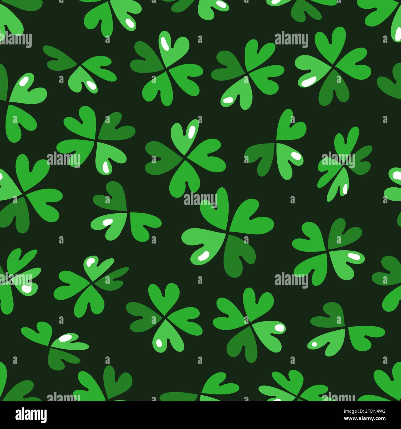 Seamless pattern with four leaf clover shamrock vector illustration ...