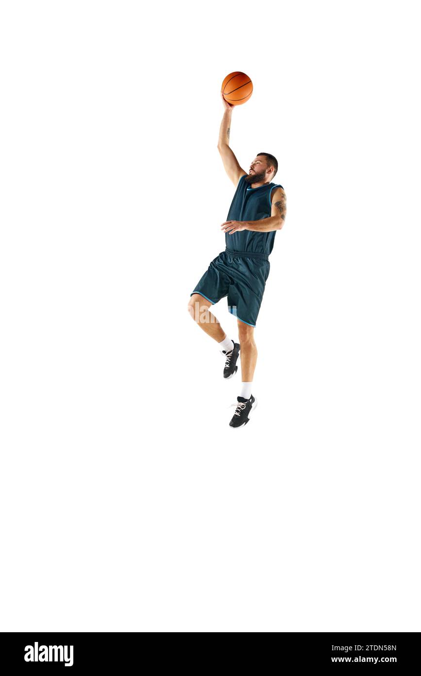 Powerful moment frozen in time, professional basketball player