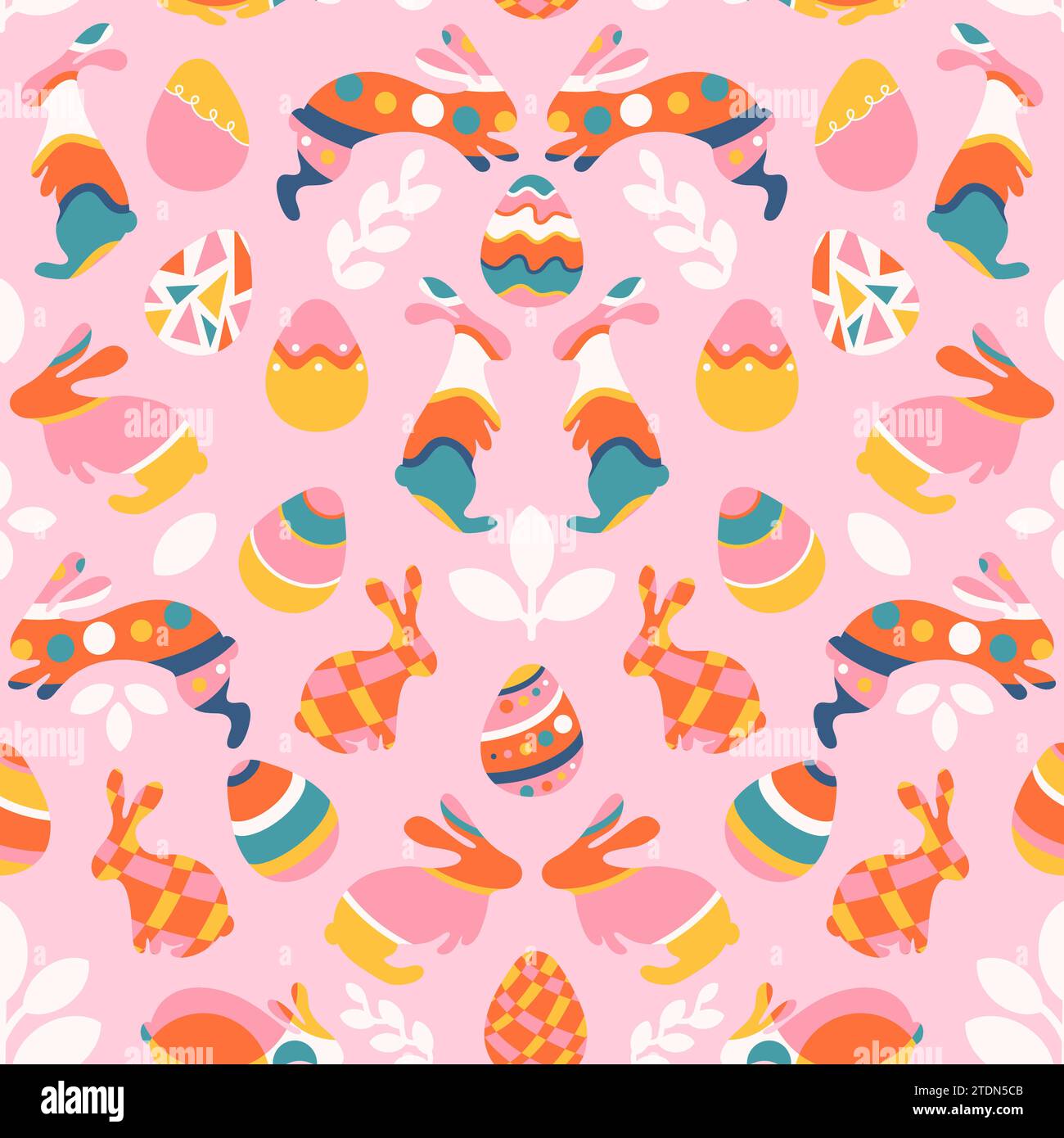 Seamless pattern with Easter bunny eggs vector illustration Stock ...