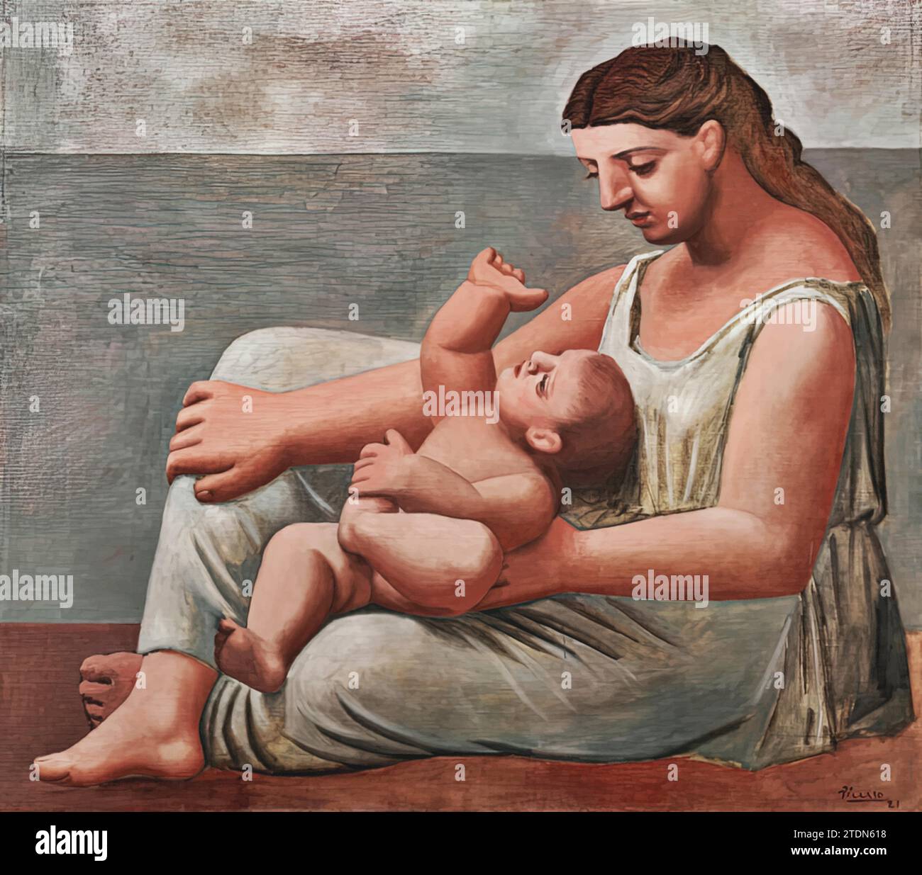 お値下げ❣️Pablo Picasso 母と子 Amazon.co.jp: パブロ・ピカソ Pablo Picasso 《母子像》絵画 アート