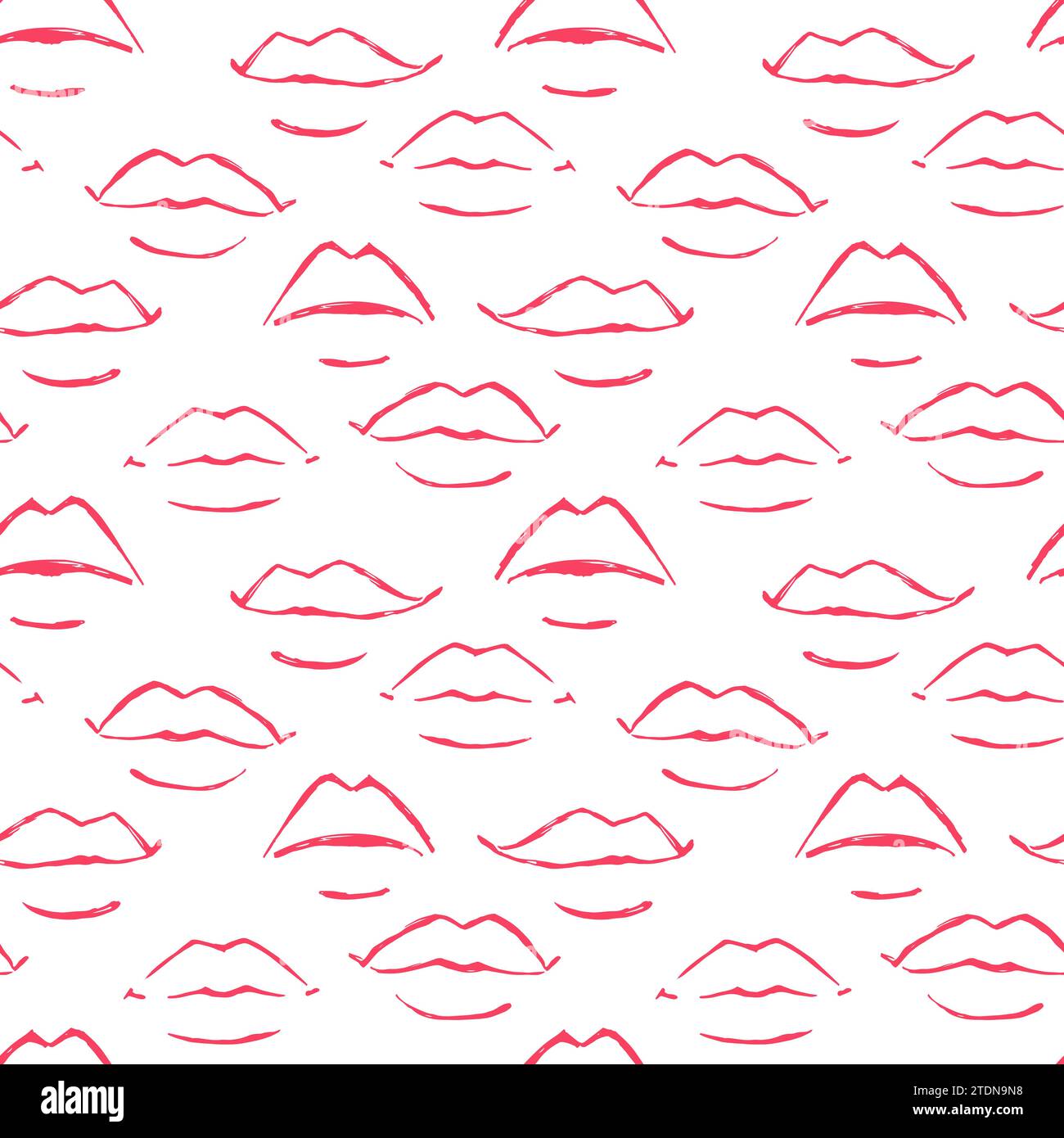 Seamless red leaps pattern hand painted with ink brush on white background. Vector illustration Stock Vector