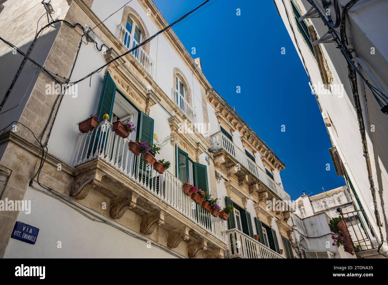 Martina Franca, Taranto, Puglia, Italy. Village with baroque architecture. The narrow alleys of the city and the buildings with their characteristic b Stock Photo