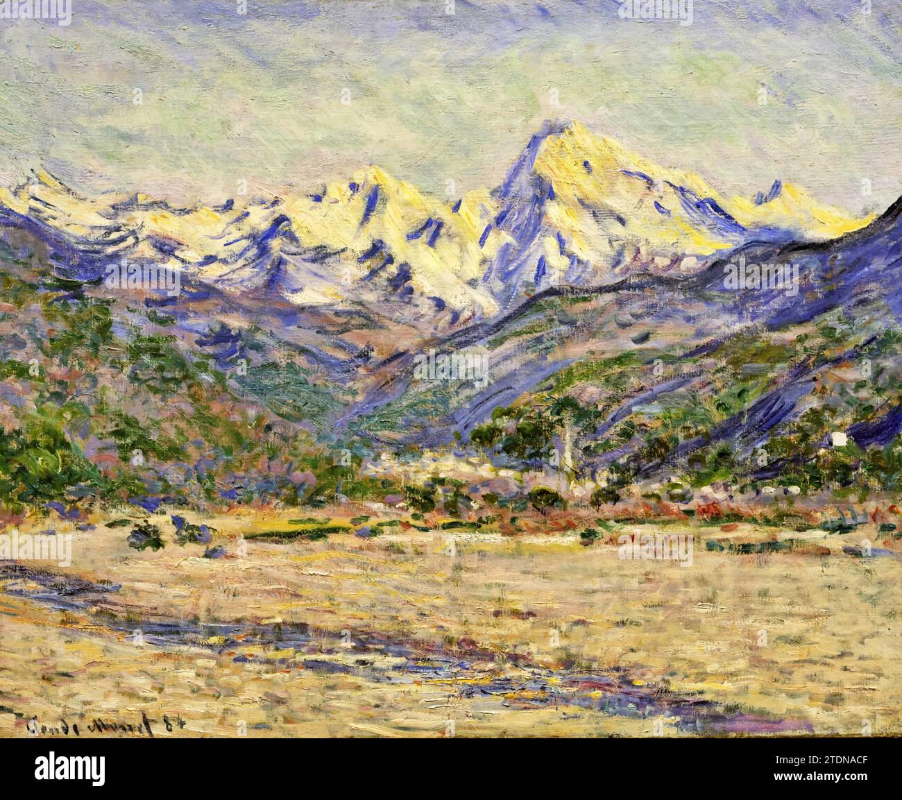 The Valley of the Nervia 1884 (Painting) by Artist Monet, Claude (1840-1926) / French. Stock Vector