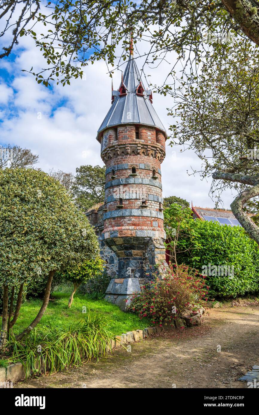 Le Colombier, an elaborate dovecote at La Seigneurie Gardens, Sark, Bailiwick of Guernsey, Channel Islands Stock Photo