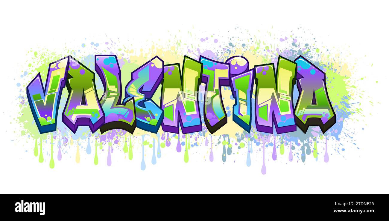 Valentina - Graffiti Styled Urban Street Stock Vector Image & Art - Alamy