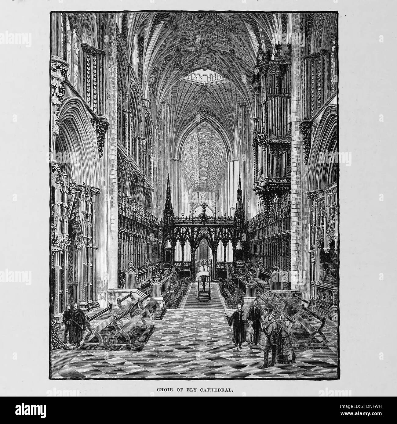 Choir of Ely cathedral from the book ' Cathedrals, abbeys and churches of England and Wales : descriptive, historical, pictorial ' Volume 1 by Bonney, T. G. (Thomas George), 1833-1923; Publisher London : Cassell 1890 Stock Photo