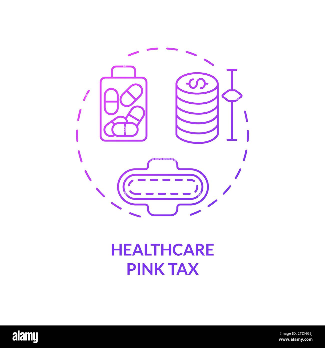 Thin line simple gradient healthcare pink tax icon concept Stock Vector ...
