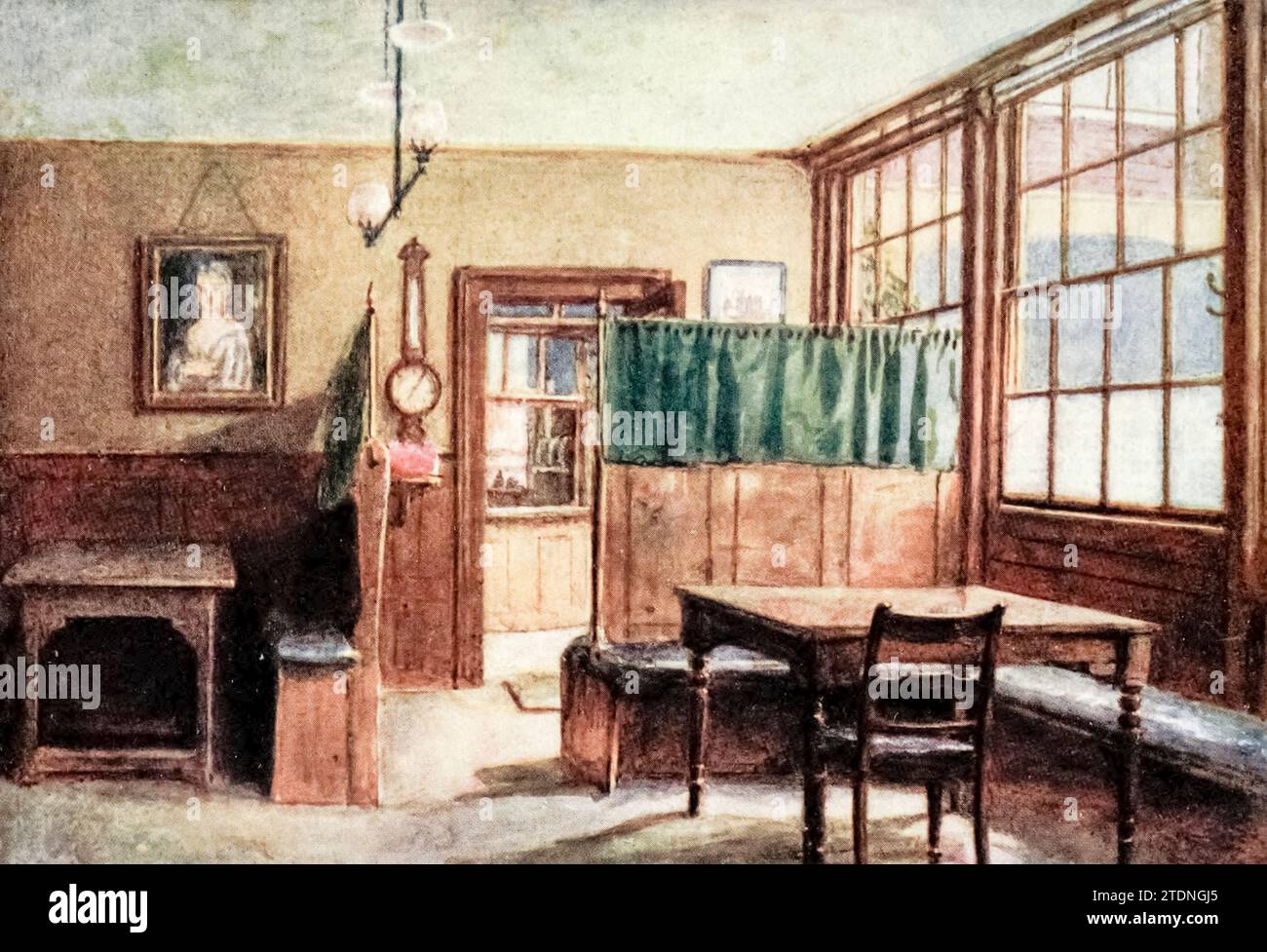 Coffee-room of Old Bell Inn, Holborn, 1897 The Ward of Farringdon With from the book ' London vanished and vanishing ' by Norman, Philip, 1842-1931 Published in 1905 in London by Adam & Charles Black Philip E Norman FSA (9 July 1842 – 17 May 1931) was a British artist, author and antiquary. Stock Photo