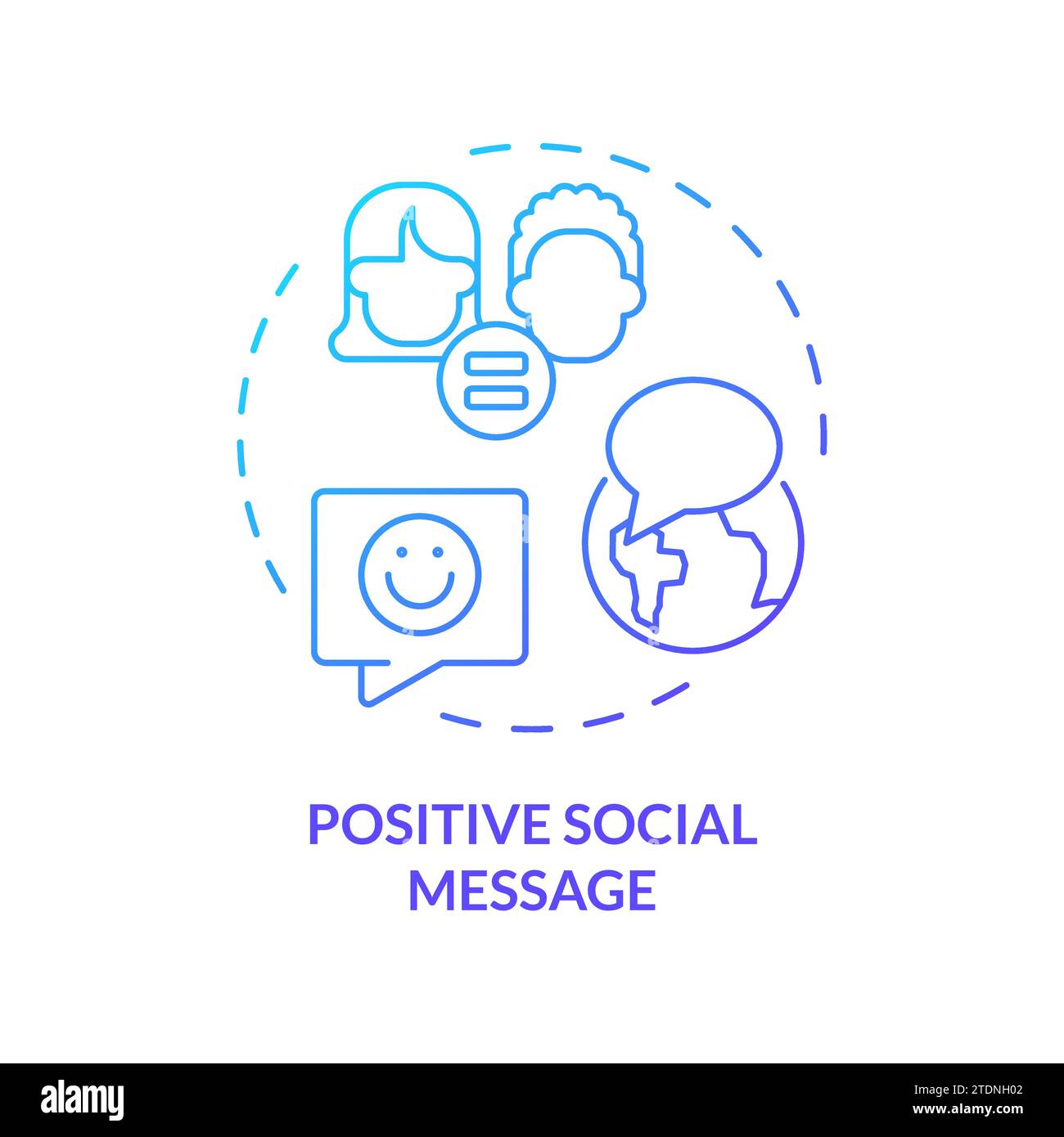 Thin line gradient positive social message icon concept Stock Vector
