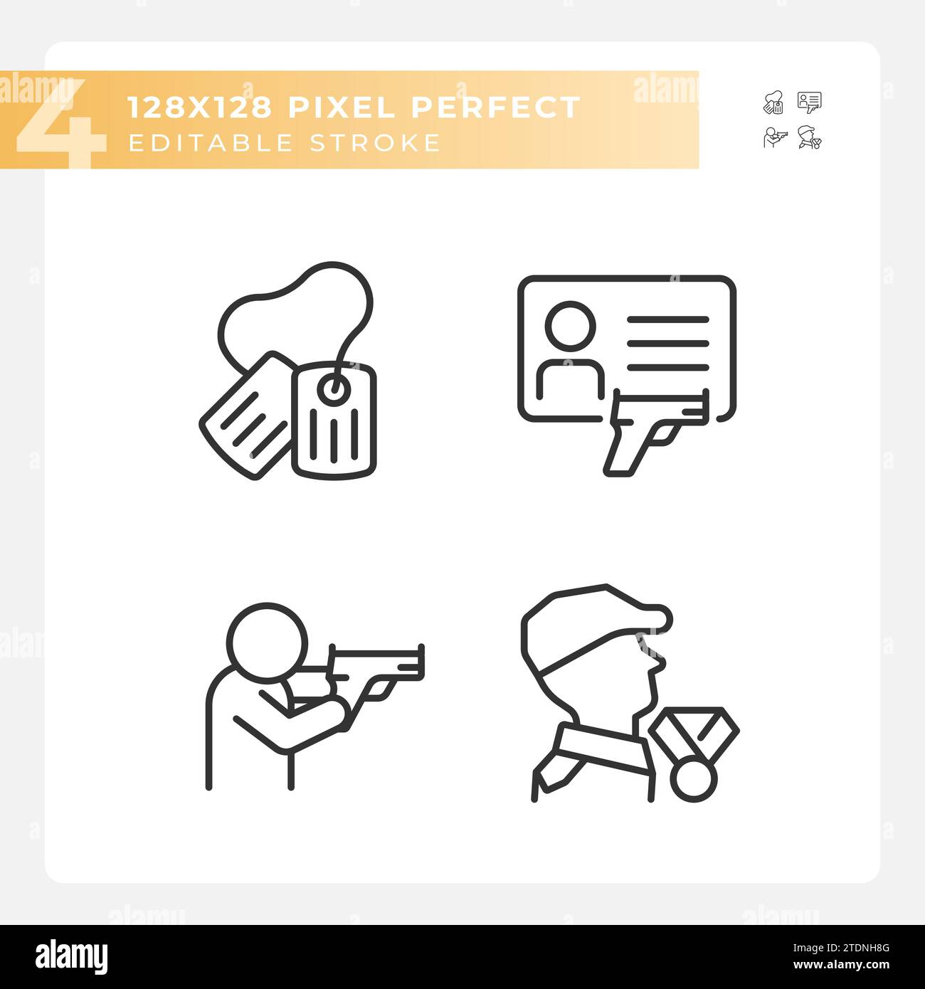 Editable black simple weapons icons collection Stock Vector