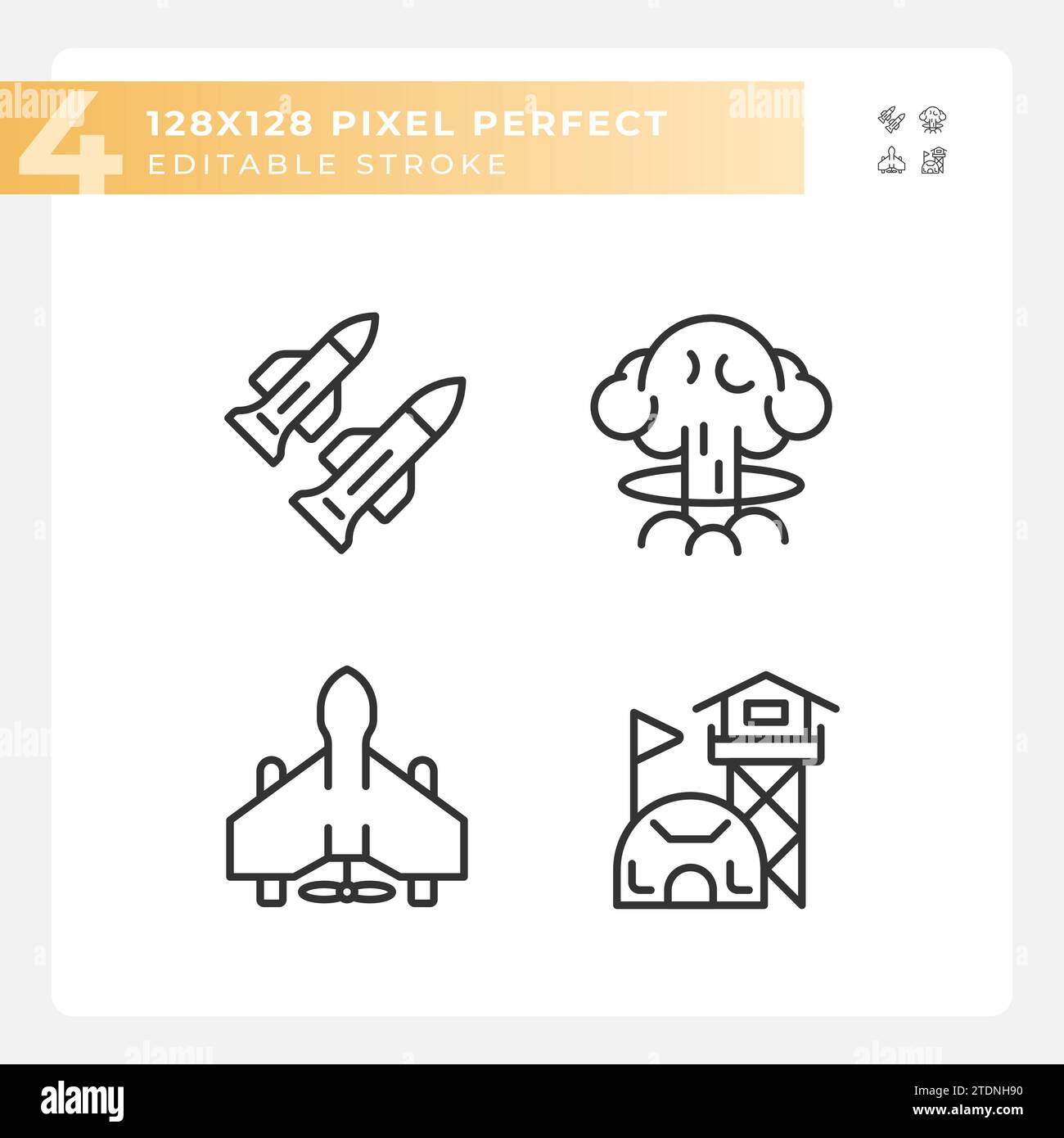 Set of editable pixel perfect black weapons icons Stock Vector Image ...