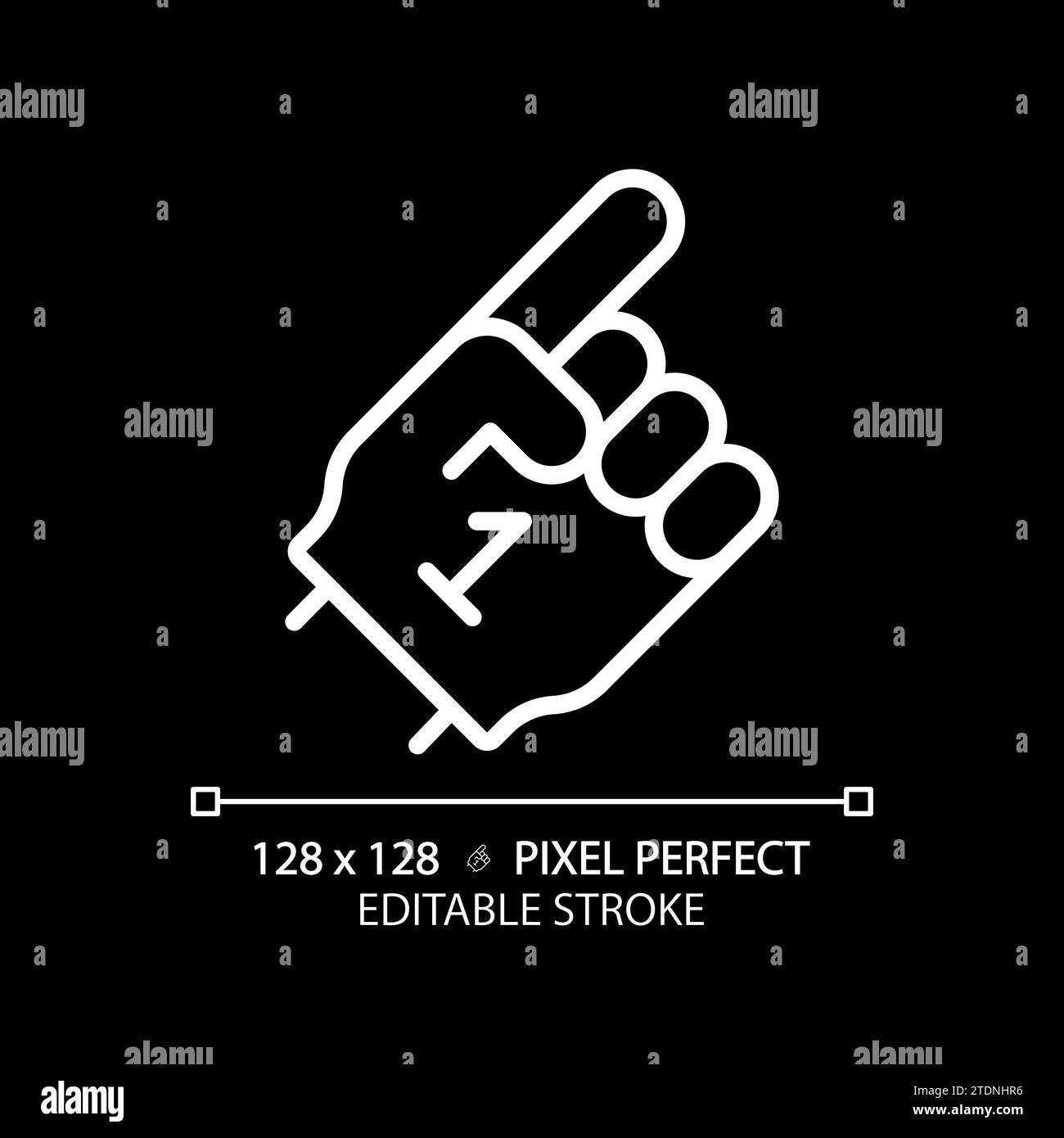 Foam finger white linear icon for dark theme Stock Vector Image & Art