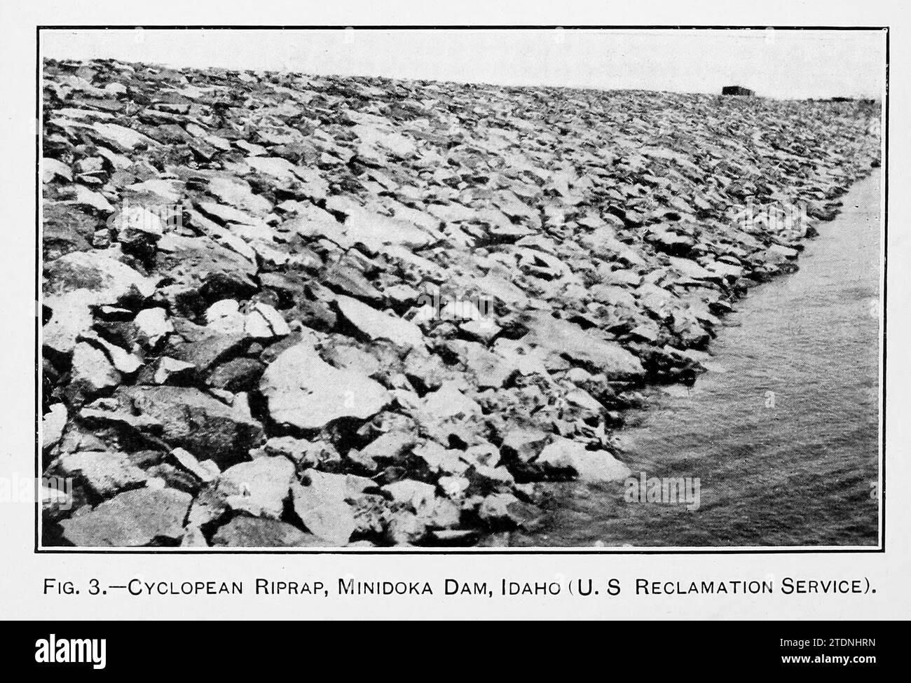 Cyclopean riprap, Minidoka Dam, Idaho from the book ' The storage of water for irrigation purposes ' by Fortier, Samuel; Bixby, F. L; United States. Office of Experiment Stations; United States. Department of Agriculture Stock Photo