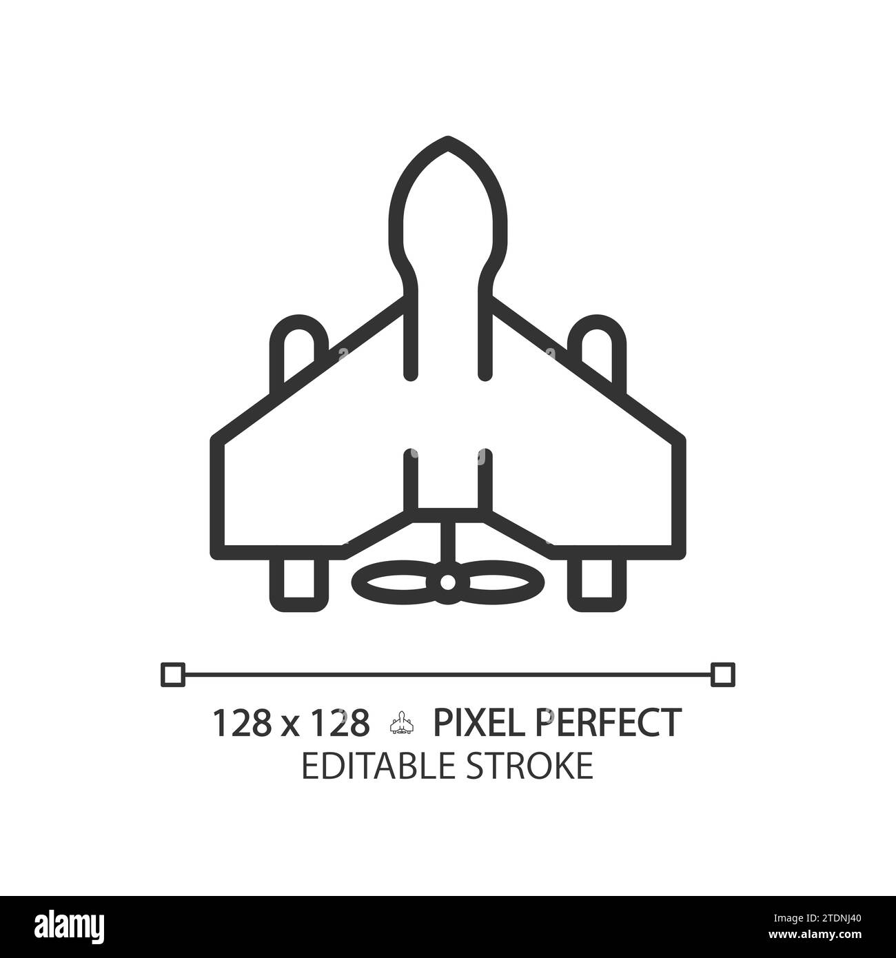 2D thin line pixel perfect black military drone icon Stock Vector Image ...