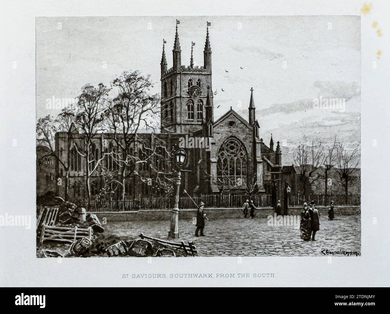 St. Saviour's Smithfield, The Tower from the book ' Cathedrals, abbeys and churches of England and Wales : descriptive, historical, pictorial ' Volume 2 by Bonney, T. G. (Thomas George), 1833-1923; Publisher London : Cassell 1890 Stock Photo