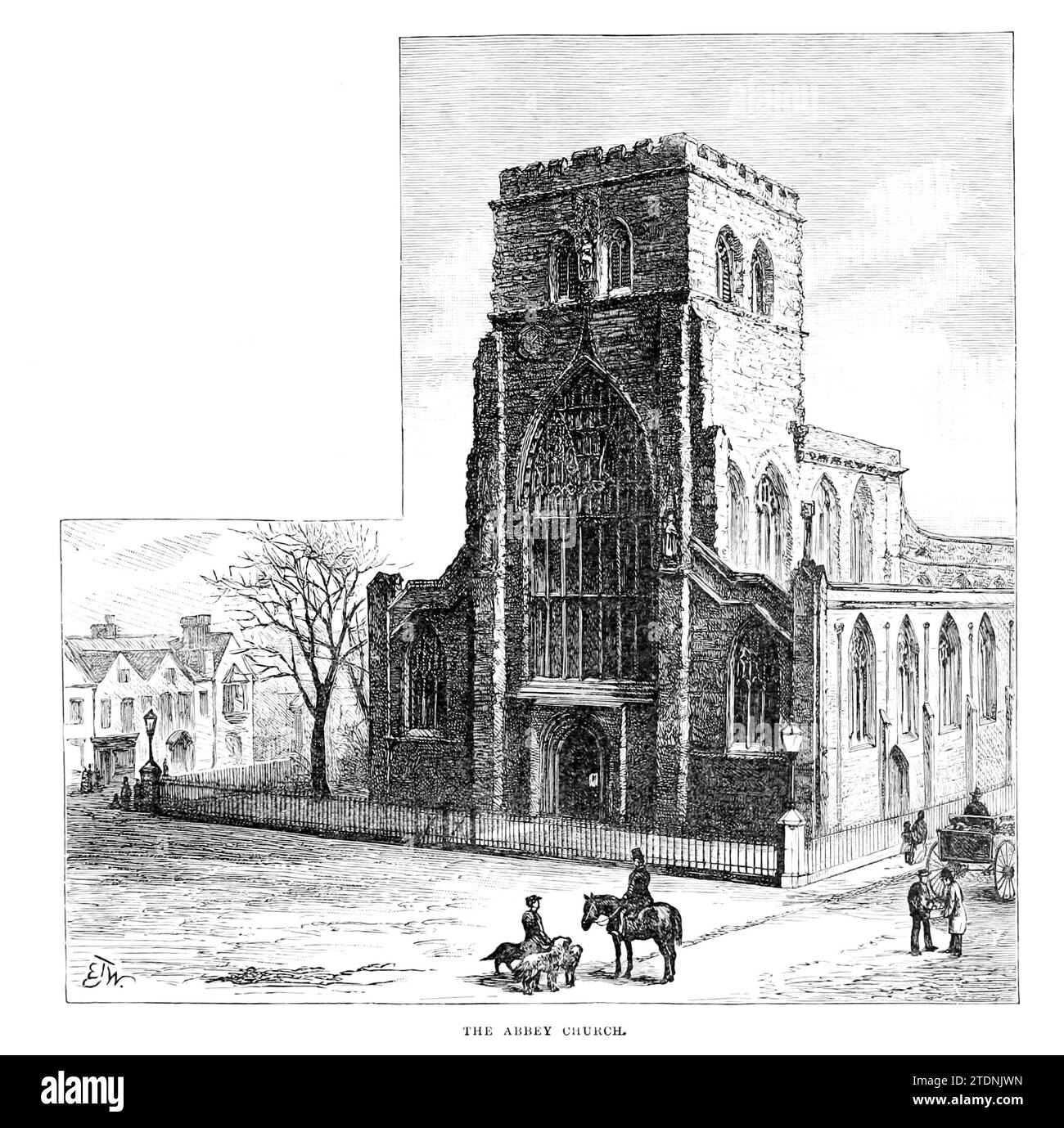 The Abbey Church, Shrewsbury from the book ' Cathedrals, abbeys and churches of England and Wales : descriptive, historical, pictorial ' Volume 2 by Bonney, T. G. (Thomas George), 1833-1923; Publisher London : Cassell 1890 Stock Photo