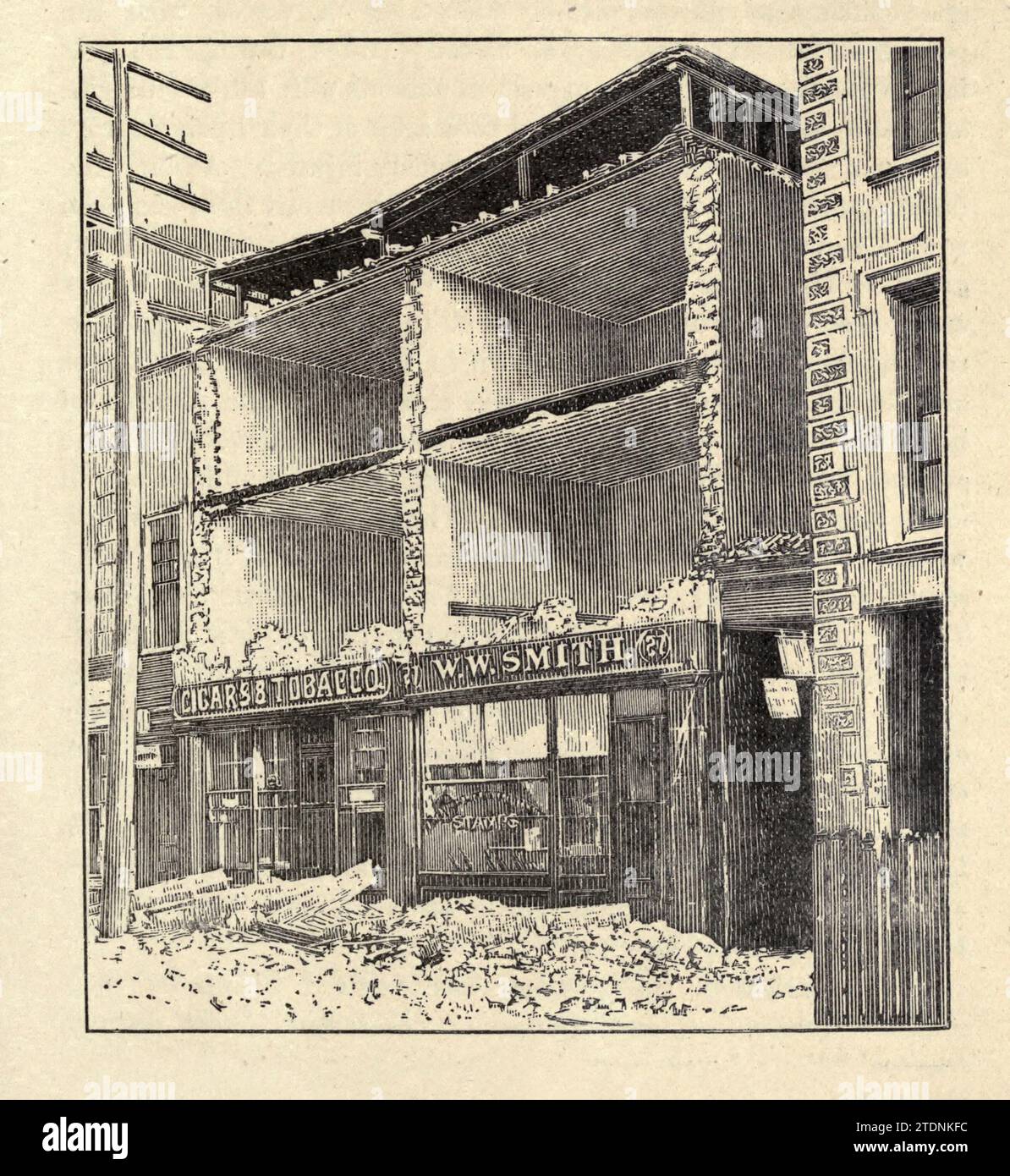 Street Houses in Charleston Damaged in the South Carolina Earthquake of