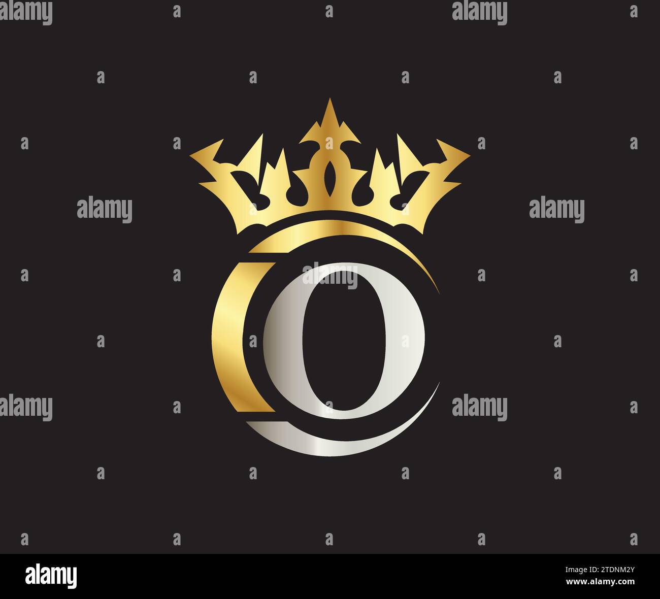 O letter Crown luxury kingdom sign with Golden Color Company Logo ...