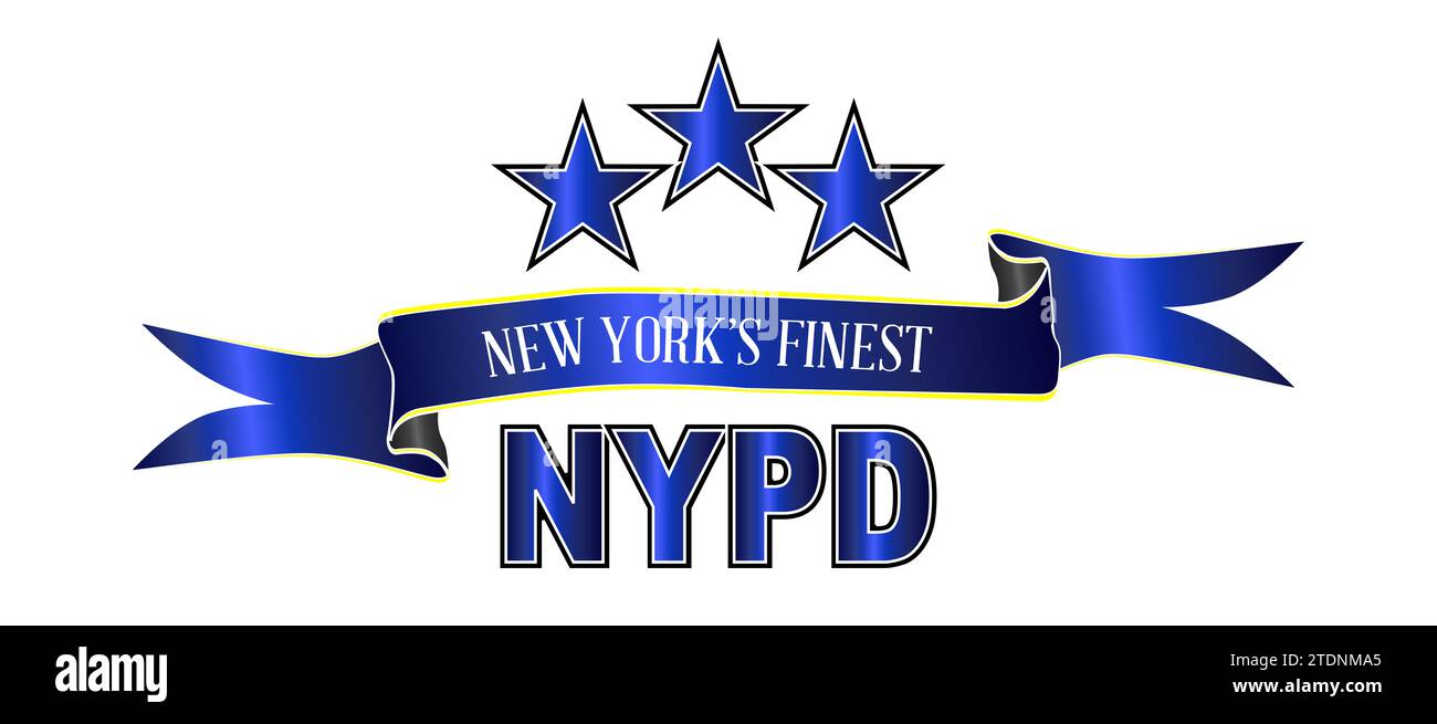 New Yorks Finest NYPD spoof law officer shield badge isolated on white. Stock Photo