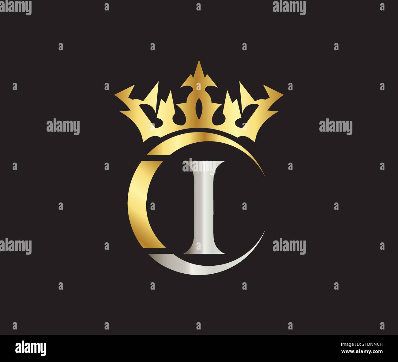 I letter Crown luxury kingdom sign with Golden Color Company Logo ...