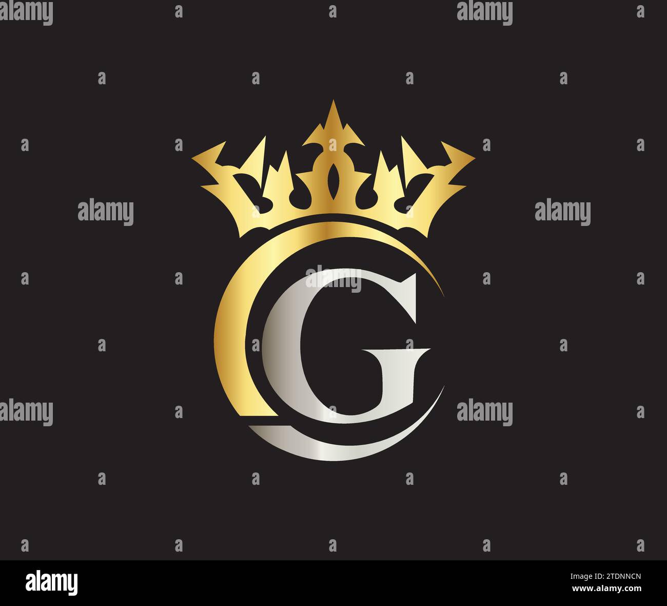 G letter Crown luxury kingdom sign with Golden Color Company Logo ...