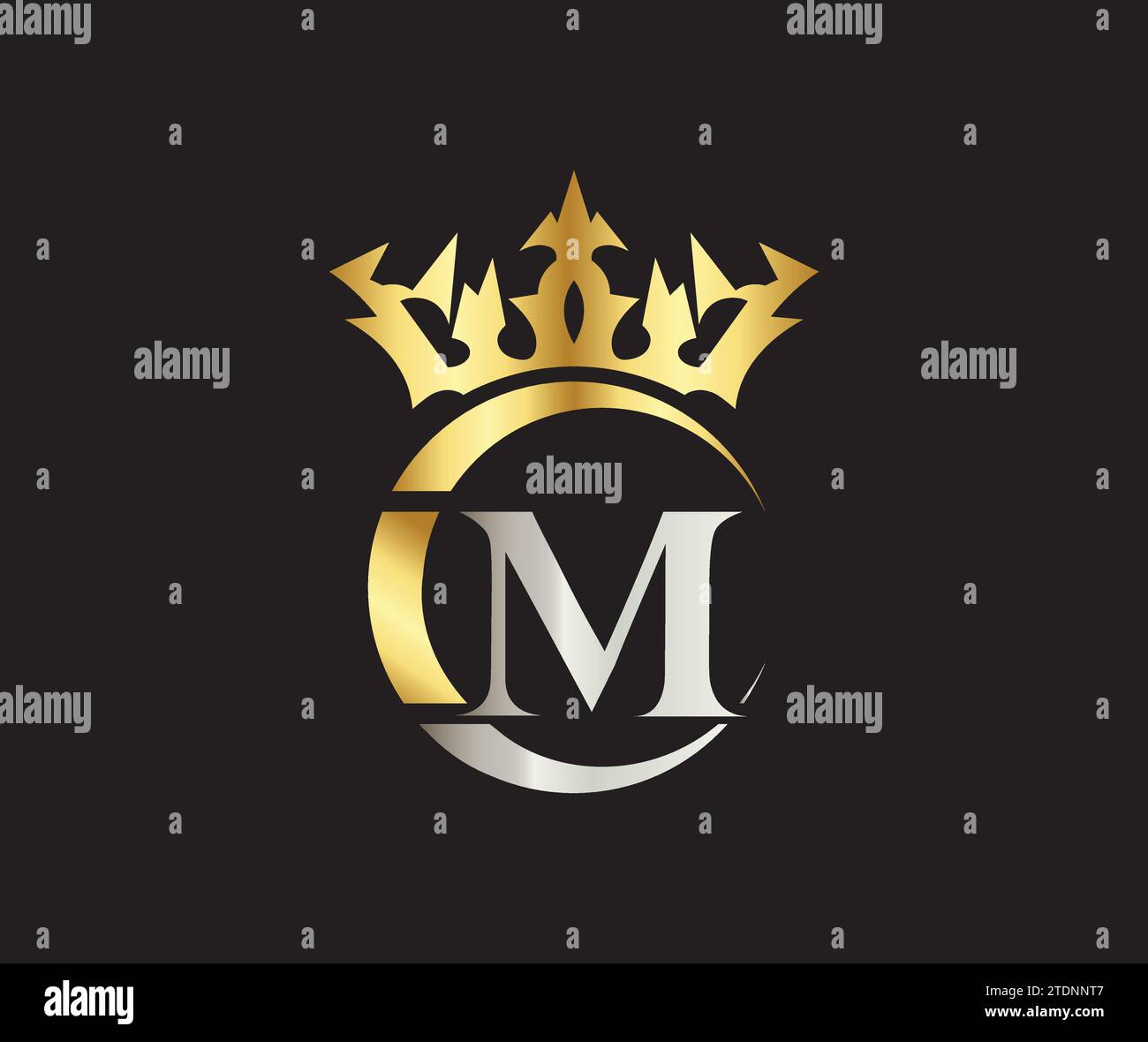 M letter Crown luxury kingdom sign with Golden Color Company Logo ...