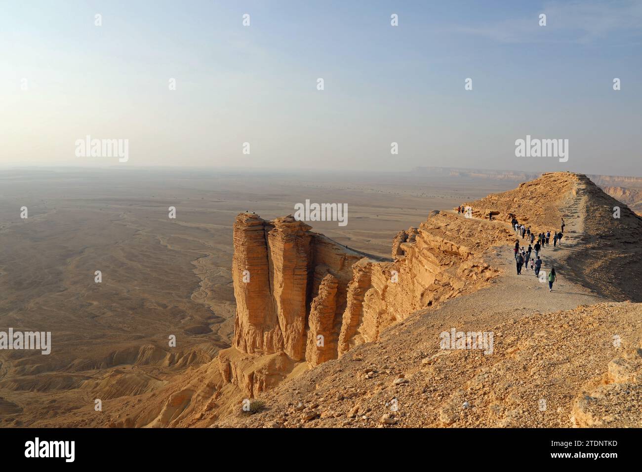 Golden Hour at The Edge of the World in Saudi Arabia Stock Photo