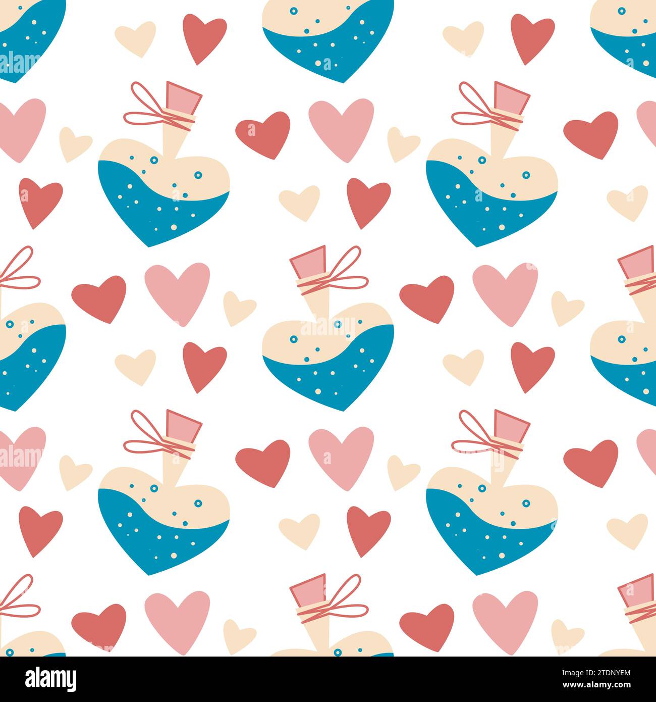 Romantic seamless pattern for Valentines day. Background with love ...