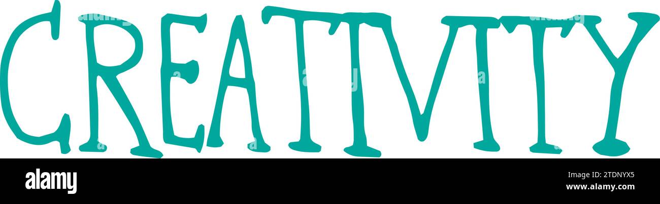 Creativity Display Lettering Word written on white background Stock Vector Images - Alamy