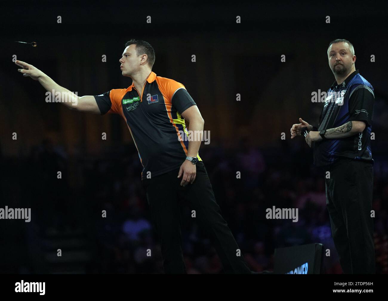 Jeffrey de Graaf (left) in action against Ritchie Edhouse (right) on