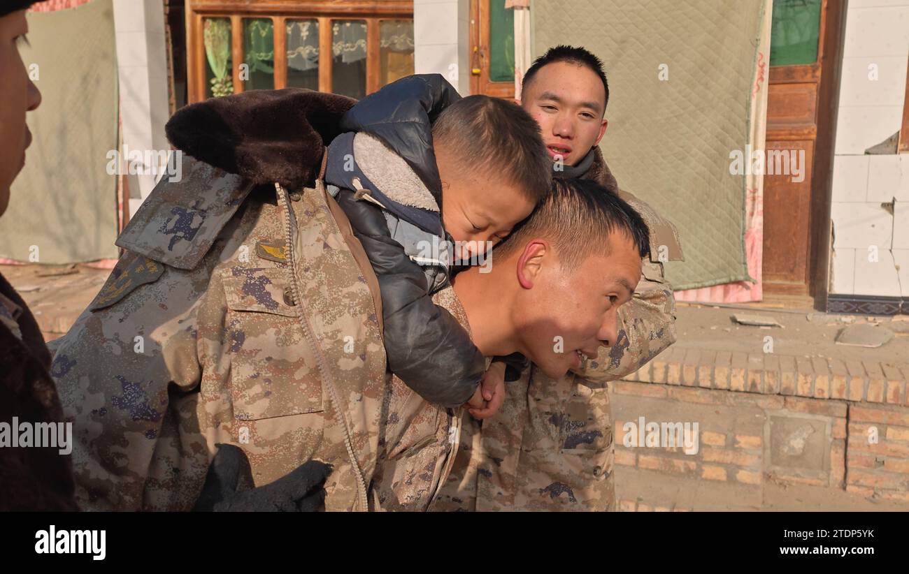Beijing, China's Gansu Province. 19th Dec, 2023. Soldiers conduct ...