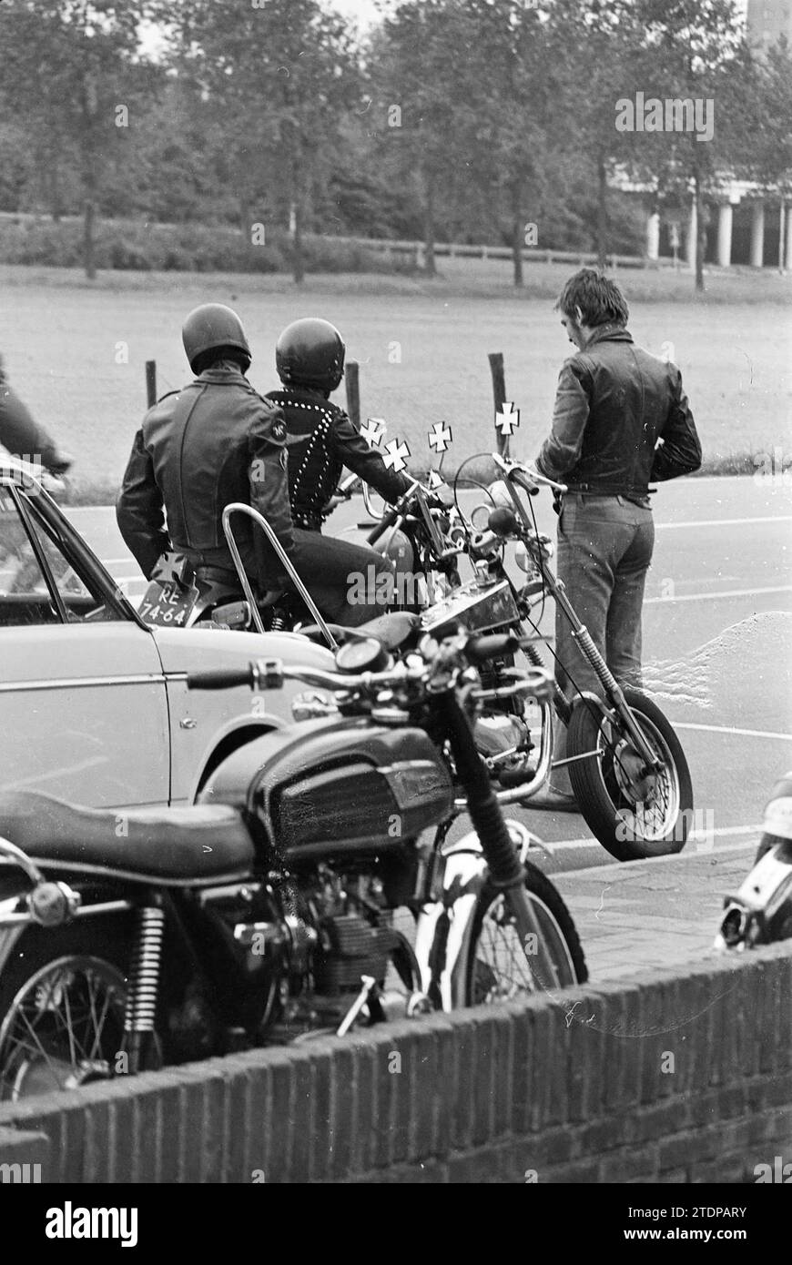 Motorcyclists., Whizgle News from the Past, Tailored for the Future. Explore historical narratives, Dutch The Netherlands agency image with a modern perspective, bridging the gap between yesterday's events and tomorrow's insights. A timeless journey shaping the stories that shape our future Stock Photo
