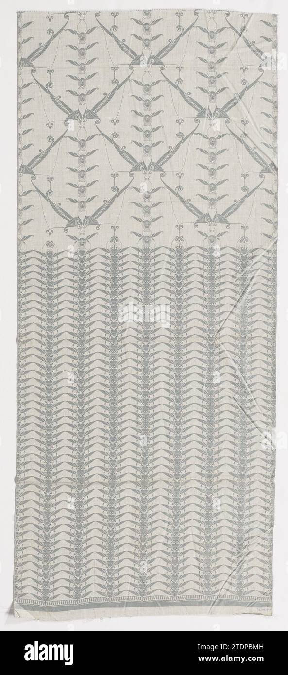 Wall extension with design 'wild flight', Chris Lebeau, 1911 - 1915 Gray dams of wall covering with design 'wild flight'. Eindhoven linen (material) damask Gray dams of wall covering with design 'wild flight'. Eindhoven linen (material) damask Stock Photo