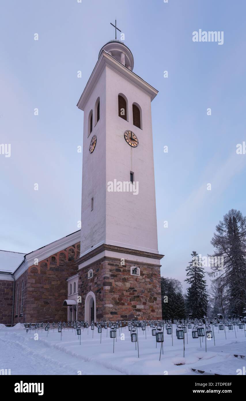 Orimattila Lutheran church in winter. Orimattila, Finland. December 03, 2023. Stock Photo