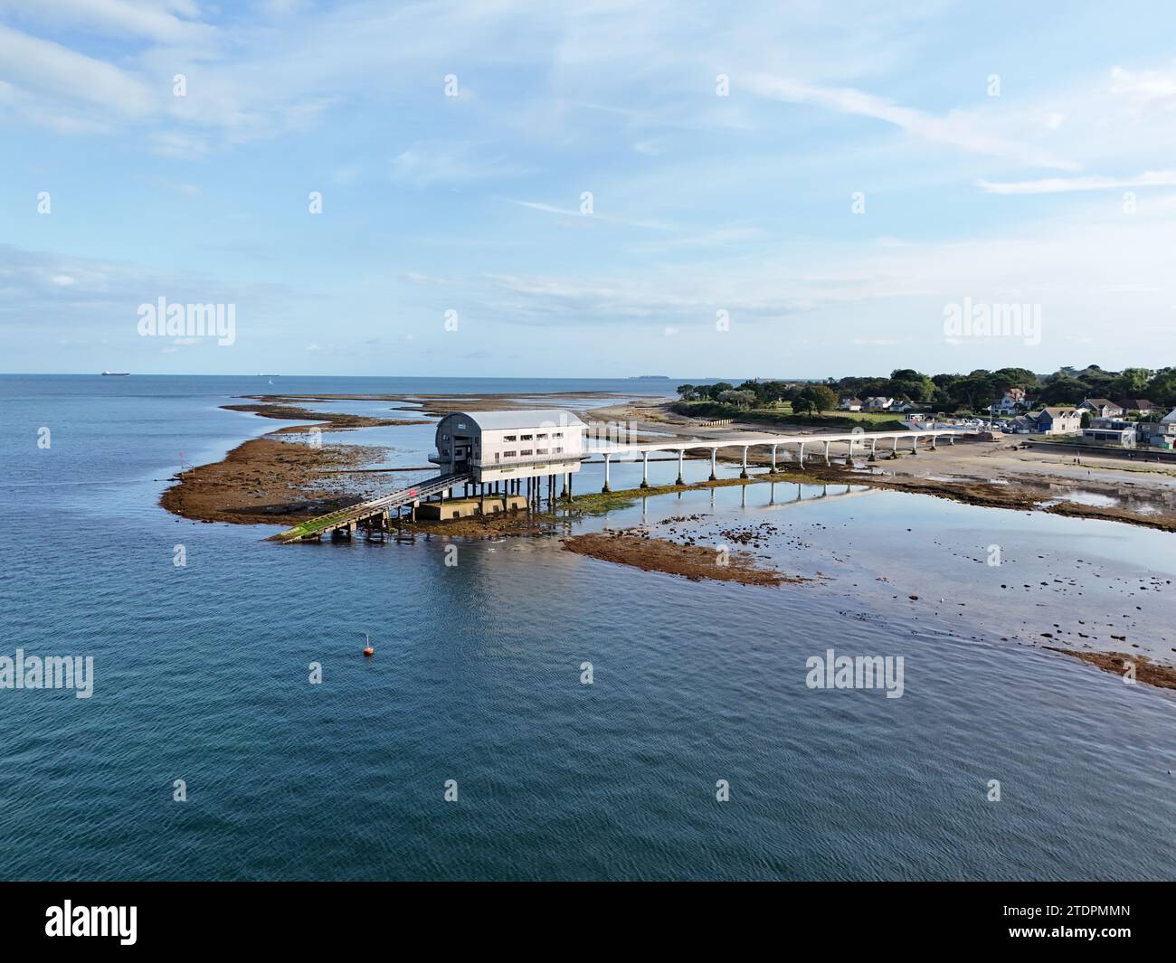 RNLI Lifeboat station Bembridge Isle of wight UK Drone Aerial Stock